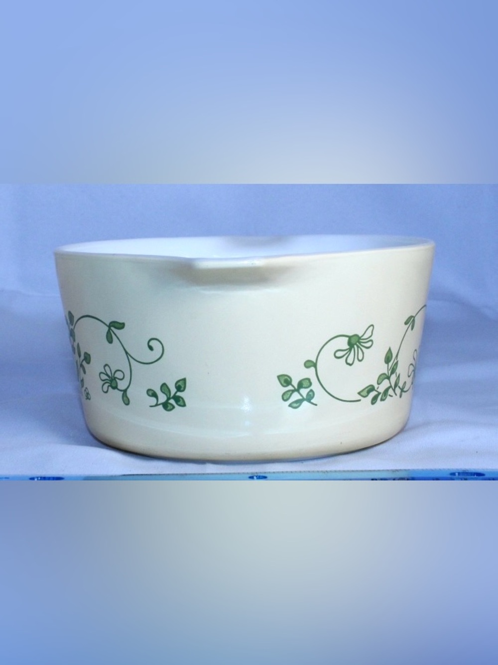 PYREX Milk Glass “Shenandoah” “Wintergreen” Cinderella Dish 1L Model 473 B - Picture 2 of 8